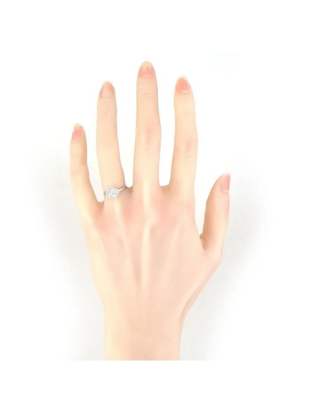 Van Cleef & Arpels Ring Sweet Alhambra Points Diamond Total 18k White Gold